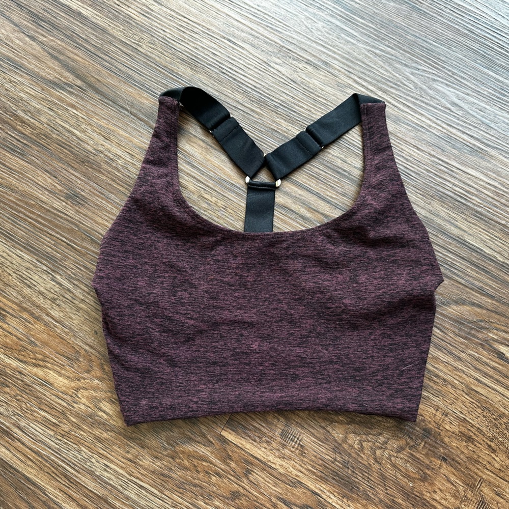 Bombshell Sportswear Heathered Grape Long Line Bra